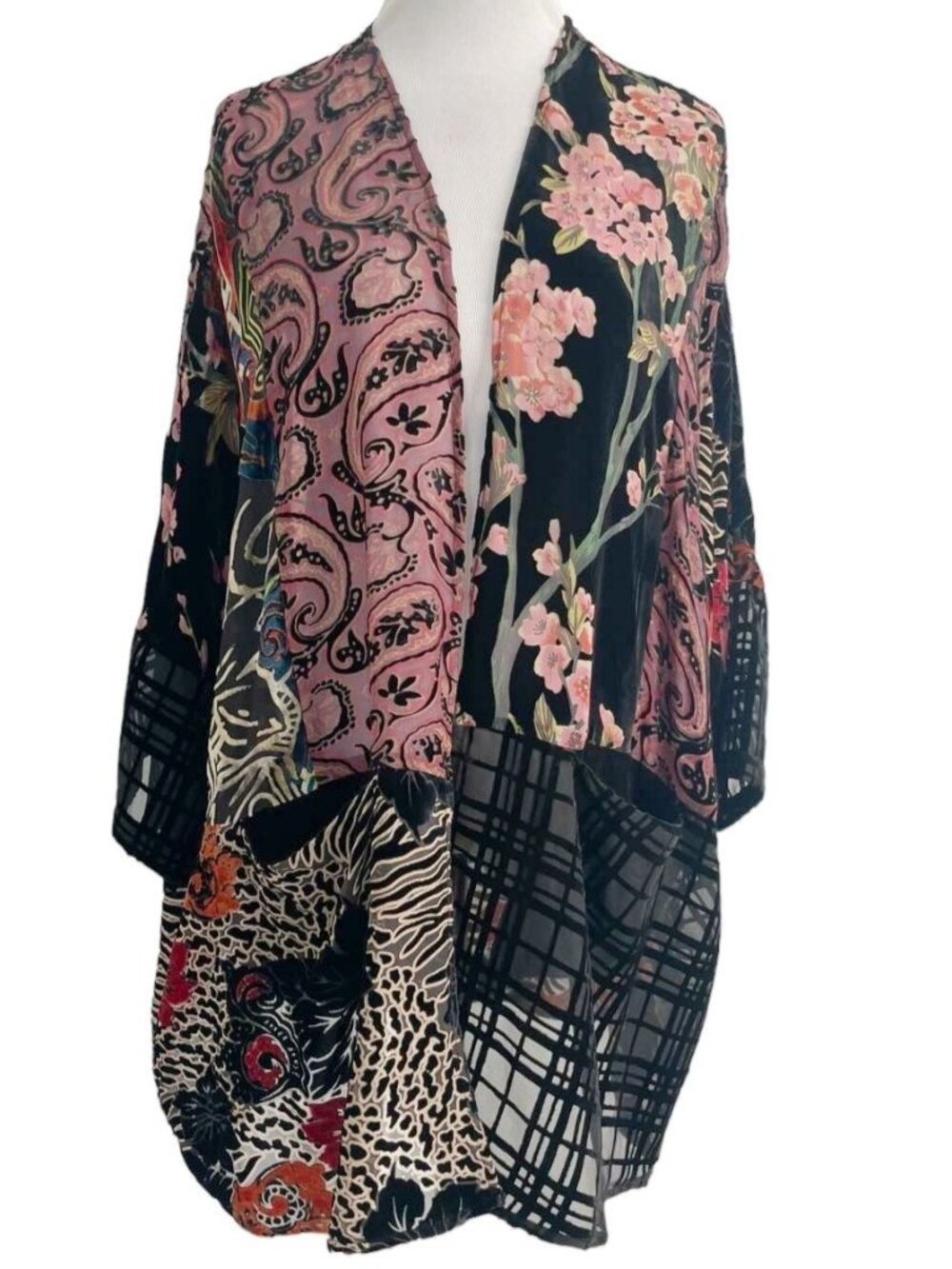 Ania.A Size L/XL  Top Blouse Jacket Kimono Lagenlook Art to Wear Gothic Romantic